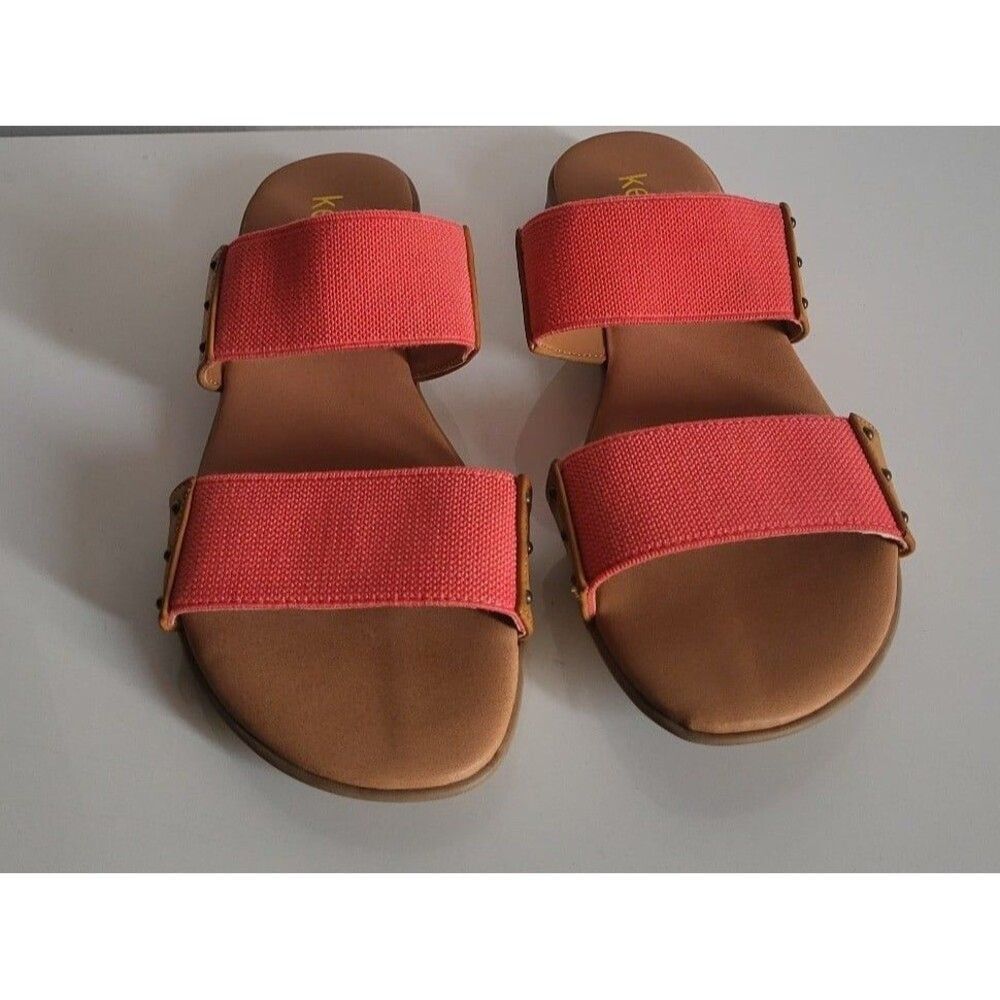 Kensie Women's Slip On Flats Orange strappy Sandals Size 8M